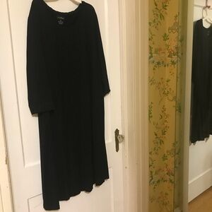 LLBean Black 3X knit Dress w/ 3/4 sleeves; hardly worn
